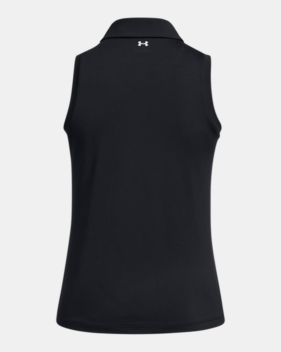 เสื้อโปโลแขนกุด UA Playoff สำหรับผู้หญิง in Black image number 3